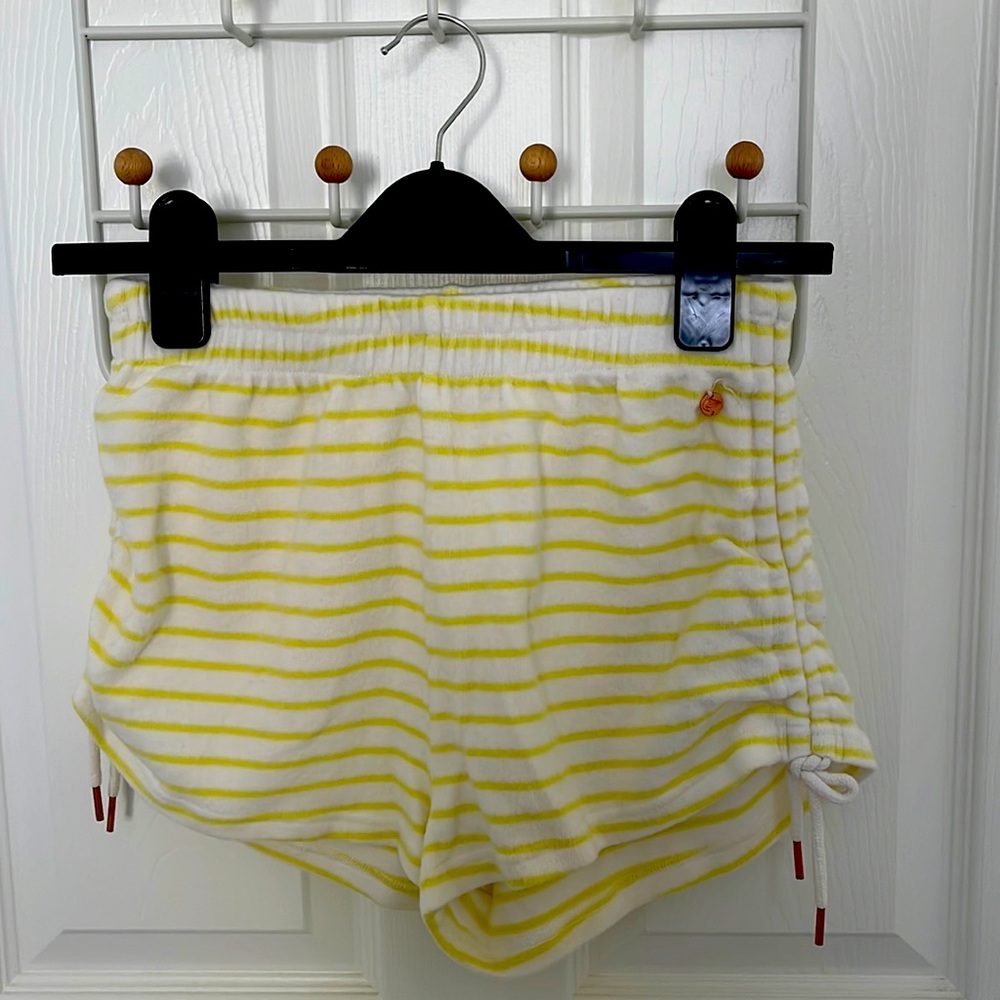 Volcom yellow striped cotton lounge shorts in size Small